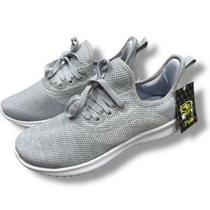 Women's Gray Athletic Works Comfort Training Shoes with Memory Foam Size 7.5W